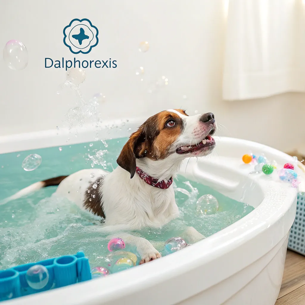 A pet enjoying a bath session at DALPHOREXIS